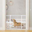 PawHut Pressure Fitted Pet Dog Safety Gate Metal Fence 76 cm Tall, White