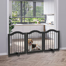 PawHut Freestanding Pet Gate Safety Barrier 3 Pannel w/ Support Feet Black