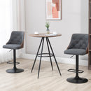 HOMCOM Round Bar Table, Kitchen Cafe Table with Fixed Tabletop and Steel Legs