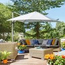 Outsunny 3 x 3(m) Roma Parasol Square Cantilever Umbrella w/ Crank & Tilt White