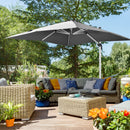 Outsunny 3 x 3(m) Cantilever Roma Parasol Garden Umbrella with Cross Base Grey