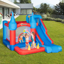 Outsunny 4 in 1 Kids Bouncy Castle Inflatable Slide Climbing Wall w/ Air Blower