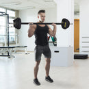 HOMCOM Adjustable 20kg Barbell Set Fitness Exercise for Indoor Home Gym Black
