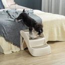 PawHut Foldable Pet Stairs 3 Steps with Non-slip Mats for Small Dogs, Cream