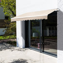 Outsunny Garden Sun Shade Canopy Retractable Awning, 3 x 2.5m, Cream White