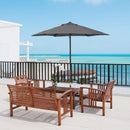 Outsunny 2m Parasol Patio Umbrella, Outdoor Sun Shade with 6 Ribs Dark Grey