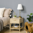 HOMCOM Nightstand Bedside Table End Table Storage Organizer W/ Drawer Shelf