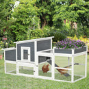 PawHut Wooden Chicken Coop Rabbit Hutch Poultry Cage W/ Plant Box Nesting Box