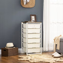 HOMCOM Chest of Drawers, 6 Drawer Unit Storage Chest Bedroom Living Room White