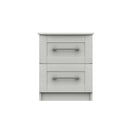 Chester Ready Assembled Bedside Table with 2 Drawers - White