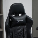 Vinsetto Racing Gaming Chair with Swivel Wheel PU Leather Recliner Gamer Desk for Home Office Black