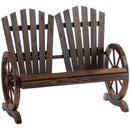 Outsunny 2 Seater Garden Bench w/ Wheel-Shaped Armrests Carbonised colour