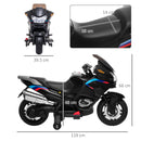 HOMCOM Kids Electric Ride On Motorcycle Bike with Training Wheels 12v - Black