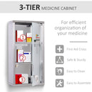 HOMCOM Stainless Steel Wall Mounted Medicine Cabinet-Silver