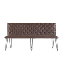 Darwen Studded Back Bench Set Brown
