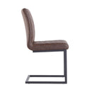 Pair of Darwen Diamond Stitch Dining Chair - Brown