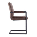 Pair of Darwen Diamond Stitch Carver Chair - Brown