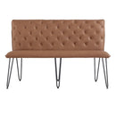 Darwen Studded Back Bench Set Tan Brown