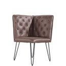 Darwen Brown Studded Back Corner Bench 64 x 64 x 92.5 cm