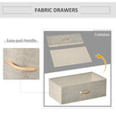 HOMCOM Fabric Chest of Drawers Storage Unit 58x29x81.5cm - White