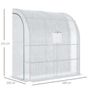Outsunny Walk-In Lean to Wall Greenhouse w/Window&Door 200Lx 100W x 215Hcm White