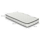 HOMCOM Single Mattress W/ Breathable Foam Pocket Innerspring 190cmx90cmx18cm