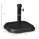 Outsunny 11kg Concrete Square Garden Parasol Base Holder for Table Umbrella