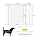 Pressure Fit Safety Gate for Doors, Dog Gate w/ Auto Close, 75-103 cm - White