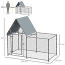 PawHut Walk In Chicken Run Large Outdoor Chicken Cage Coop w/ Cover 2 x 1 x 1.7m