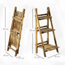 Outsunny 3-Tier Folding Wooden Flower Stand Plant Display for Garden Patio