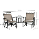 Outsunny 2-Person Outdoor Glider Rocker Chair with Center Table for Backyard