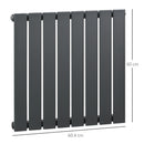 HOMCOM 60 x 60cm Water-filled Vertical Radiator, Space Heater, Grey