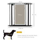 PawHut Pressure Fit Pet Safety Gate Stair Gate w/ Double-Locking, 74-80 cm