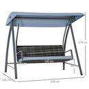 Outsunny Garden Rattan Swing Chair Swinging Hammock w/ Cushion Mixed Grey