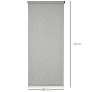 HOMCOM Electric Smart Roller Blinds for Windows with Remote, Grey, 80x180cm