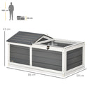 PawHut Wooden Tortoise House, Small Pet Reptile with Hide Shelter Den and Run