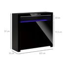 HOMCOM Modern High Gloss RGB LED Cabinet Cupboard Sideboard Console Black