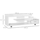 HOMCOM TV Stand for TVs up to 45" TV Cabinet W/ Storage Drawer High Gloss White