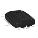 Outsunny 7.5kg Parasol Base  w/ Wheels Water and Sand, Up to 100kg Black