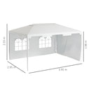 Outsunny 3 x 4 m Garden Gazebo Outdoor Canopy Marquee Party Tent White