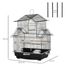 PawHut Metal Bird Cage Small w/ Perch Food Container Handle for Finch Canary