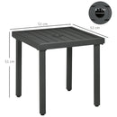 Outsunny Garden Side Table Coffee Table with Umbrella Hole for Patio Balcony