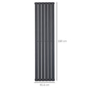 HOMCOM Vertical Designer Radiator Wall-mounted Heater for Bedroom Study Grey