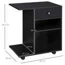 Vinsetto Desk - Table - Side Printer Stand with Wheels, Rolling Printer Cart, Black