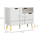 HOMCOM Modern Sideboard Storage Cabinet, Free Standing Accent Cupboard Grey