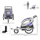 HOMCOM Child Bike Trailer Baby Bicycle Trailer for 2 Kids 360° Rotatable w/ LED