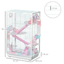 PawHut Hamster Cage with Tubes, Gerbil Cage w/ Detachable Bottom, Ramps