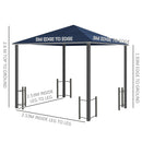 Outsunny 3x3(m) Hardtop Gazebo with Polycarbonate Roof, Netting and Curtains