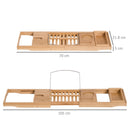 HOMCOM Extendable Bath Tub Bathroom Tray Bathtub Caddy Shelf Wine Holder Book
