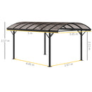 Outsunny 5 x 3(m) Garden Aluminium Pergola Gazebo Carport w/ Polycarbonate Roof